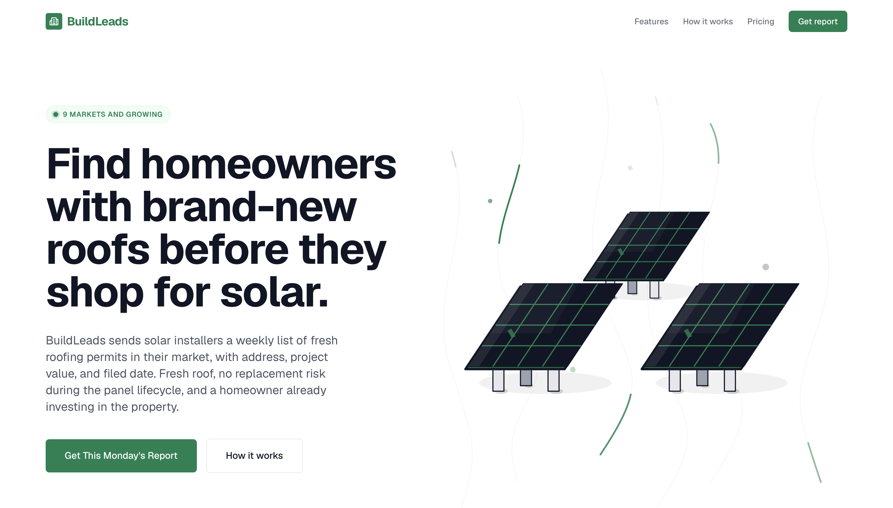 Get Build Leads website homepage screenshot
